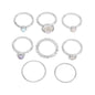 Colorful Stone Metalic Finger Rings Joint Combination Rings For Women Girl Rings